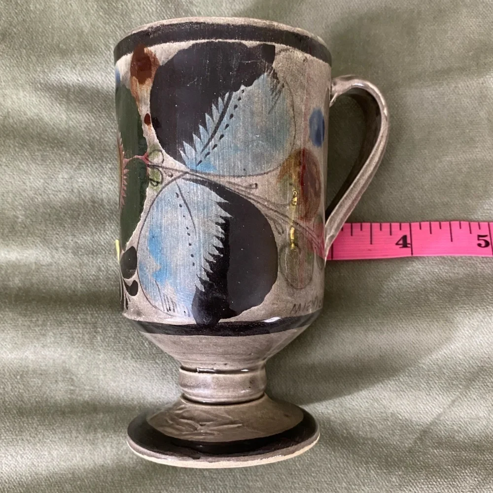 Pottery Mexican coffee mug stoneware base hand made cup UBM